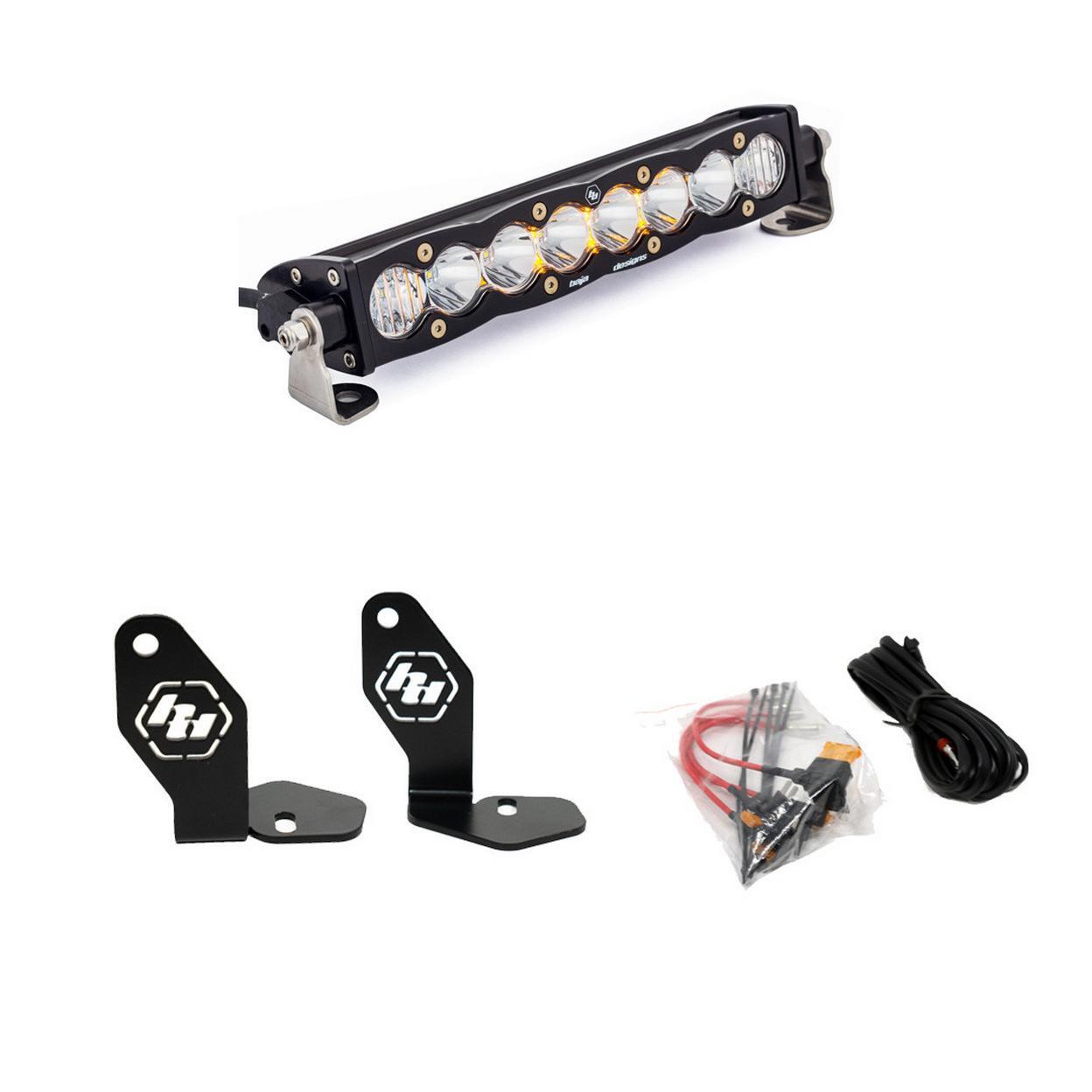 Baja Designs S8 10in Hood Mount Light Bar Kit Clear For Polaris RZR Pro R 22-23 - Click Image to Close