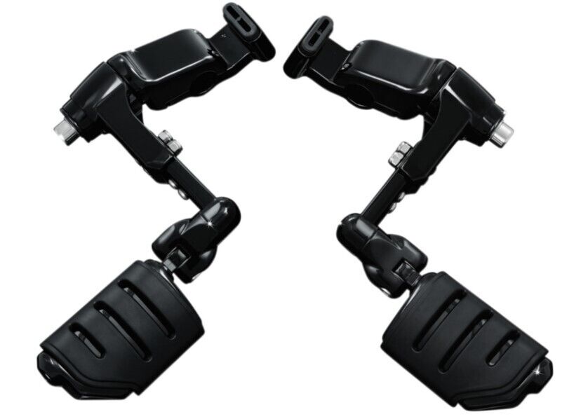 Kuryakyn Ergo III Adjustable Mount with Trident Dually ISO Pegs - Black - Click Image to Close