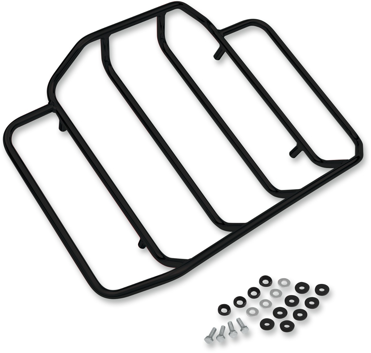 Show Chrome Black Luggage Rack 91-306BK For 80-21 HD Touring - Click Image to Close