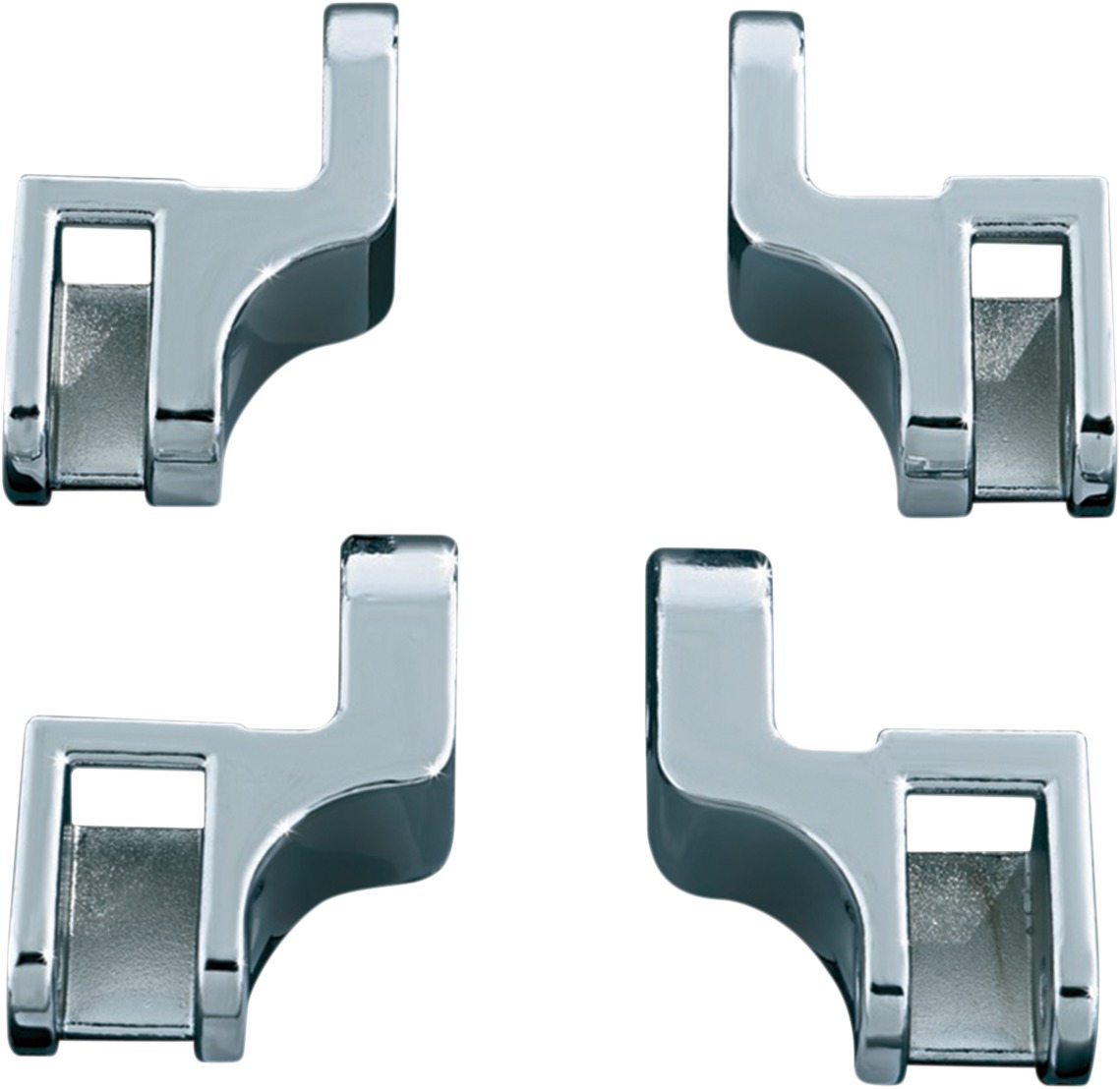 Driver Floorboard Relocation Brackets Chrome Fits FLST Models - Click Image to Close