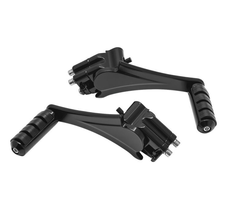 Adjustable Passenger Pegs With Small ISO Pegs Black - Click Image to Close