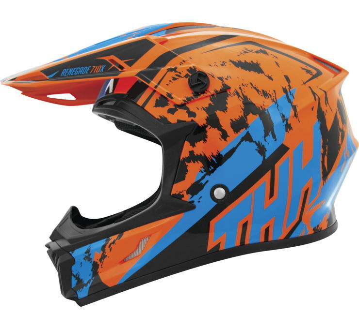 THH T710X Renegade Helmet Orange/Blue XS - Click Image to Close