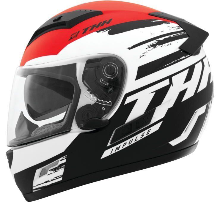 THH TS-80 Impulse Full Face Helmet Black/Red Large - Click Image to Close