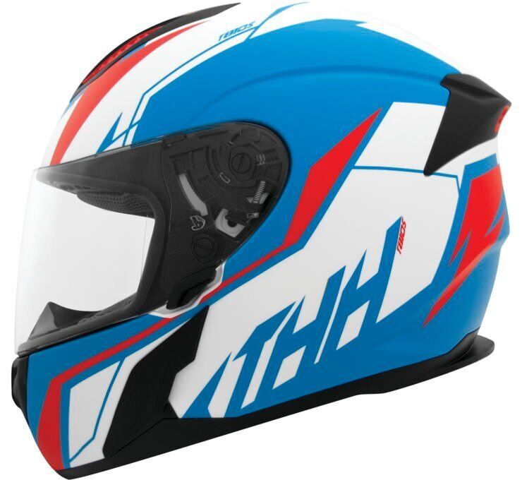 THH T810S Turbo Full Face Helmet Blue/Red XL - Click Image to Close