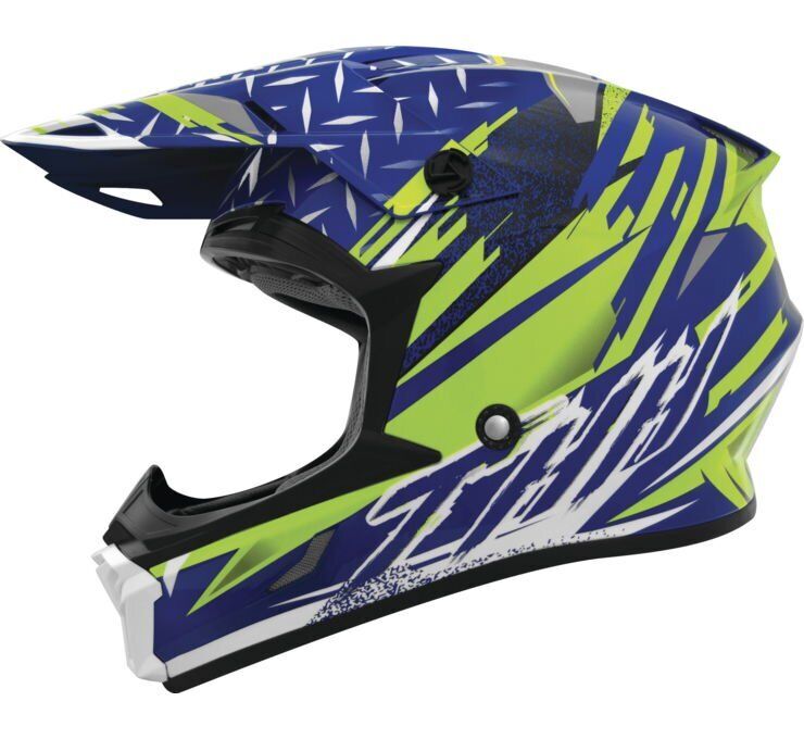 THH Helmets T710X Assault Blue/Yellow XS Offroad Helmet - Click Image to Close