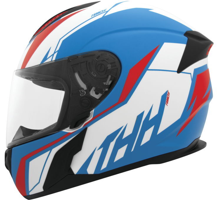 THH T810S Turbo Full Face Helmet Blue/Red XS - Click Image to Close