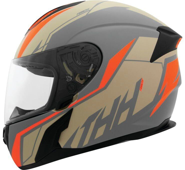 THH T810S Turbo Full Face Helmet Gray/Orange - Medium - Click Image to Close