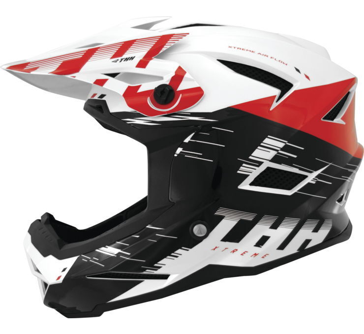 THH Helmets T-42 BMX Xtreme Helmet White/Red 2XL - Click Image to Close