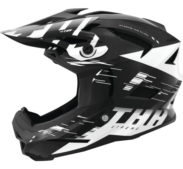 THH Helmets T-42 BMX Xtreme Helmet Black/White Small - Click Image to Close