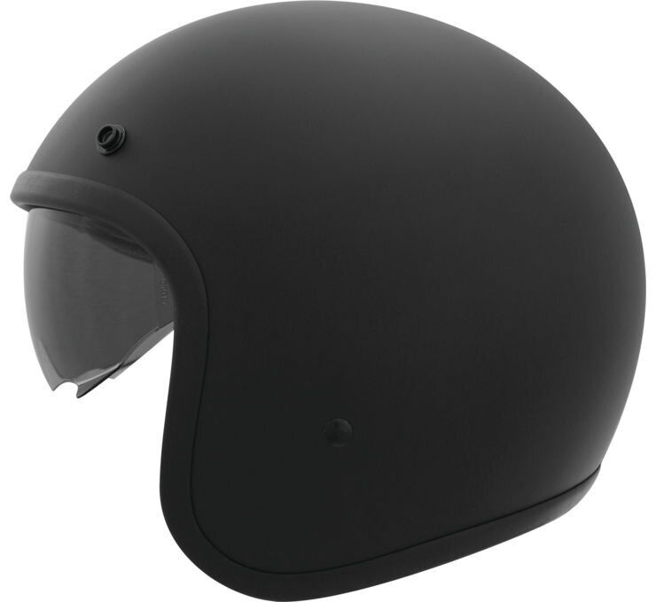 THH T-383 Open Face Helmet Flat Black Medium - Click Image to Close