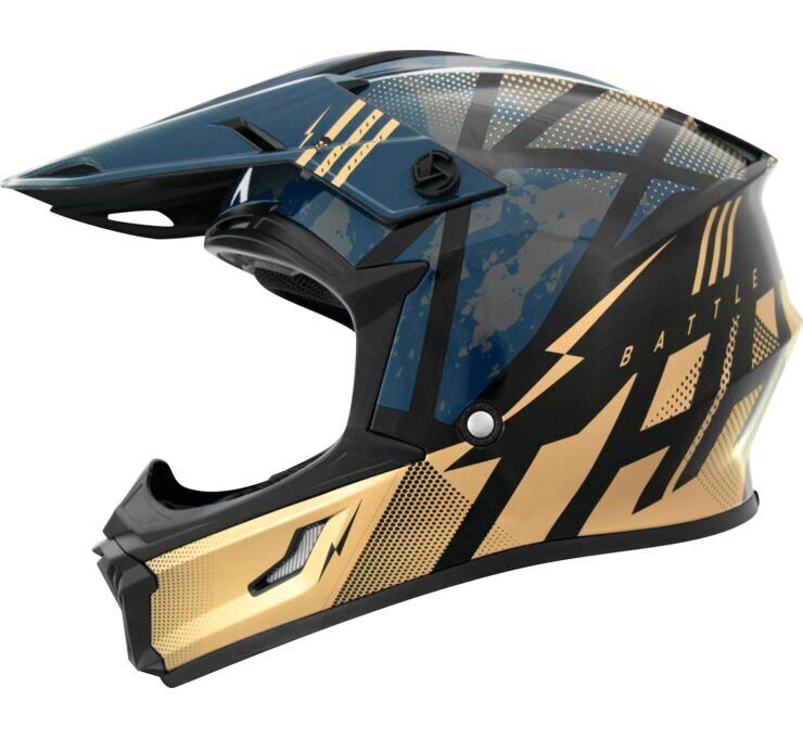 THH T710X Battle Helmet Blue/Gold Large - Click Image to Close