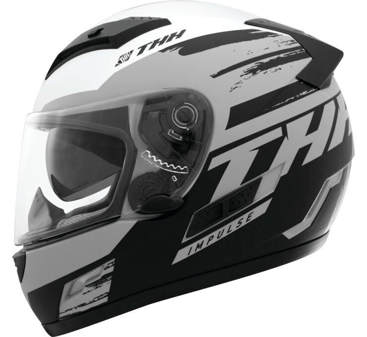 THH Helmets TS-80 Impulse Full Face Helmet Gray/Black Medium - Click Image to Close
