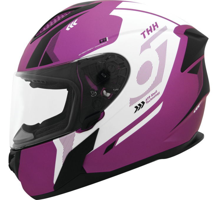 THH T810S Hayate Helmet Metallic Pink/White XL - Click Image to Close