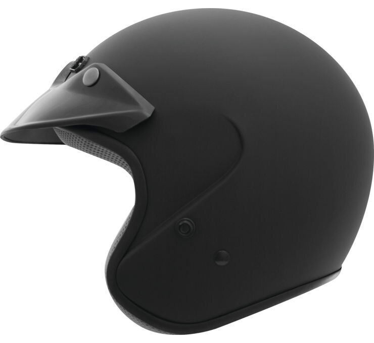 THH T-381 Open Face Helmet Flat Black Medium - Click Image to Close