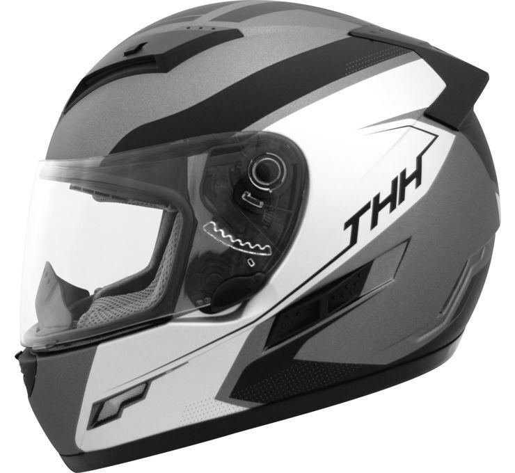THH TS-80 Vision Full Face Helmet Grymet Gray Medium - Click Image to Close
