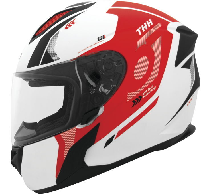 THH T810S Hayate Helmet Pearl White/Red XL - Click Image to Close