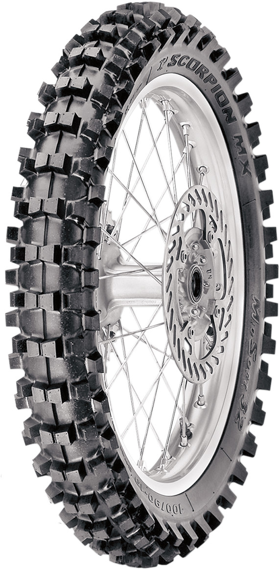 Pirelli Scorpion MX32 Mid Soft 110/90-17 Rear Motocross Tire - 110/90-17 rear motocross tire for medium-soft terrain - Click Image to Close