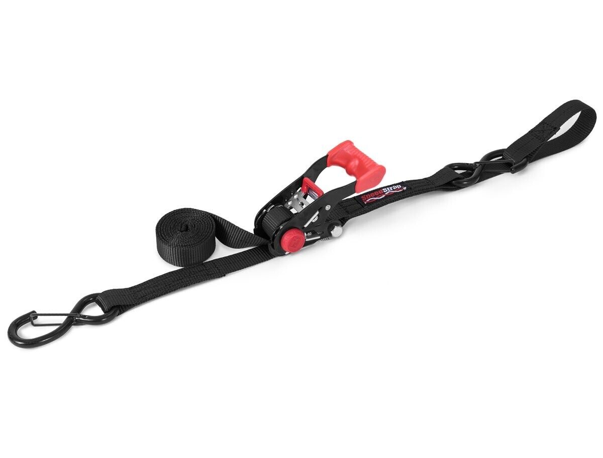 Single 1" Black Ratchet Tie Down Snap S Hook and Soft Tie 6 ft - Click Image to Close