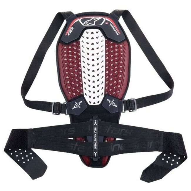 Alpinestars Nucleon Plasma Back Protector with Strap - Black/White, Large - Back waist strap, size Large - Click Image to Close