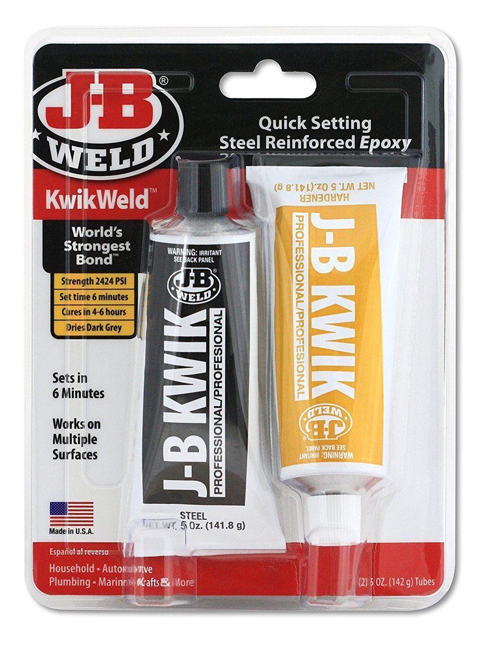 J-B Weld 8271 KwikWeld Professional Size Steel Reinforced Epoxy 10 oz. - Click Image to Close