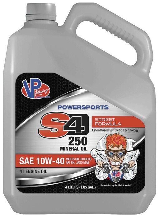 VP Racing S4-250 10W40 Mineral Engine Oil 4L - Click Image to Close