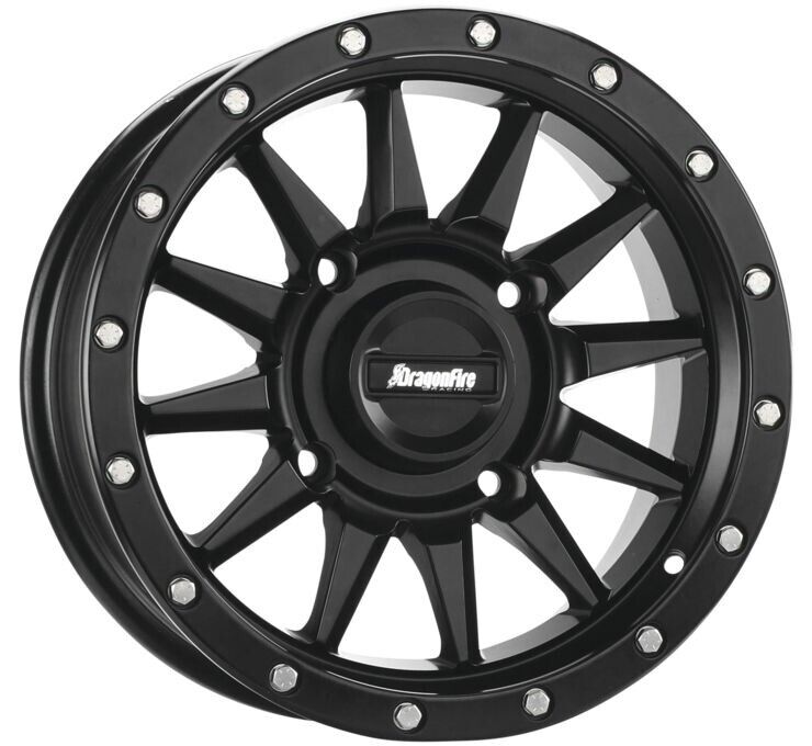 DragonFire Echo Wheel 15x7 4/156 5+2 +10 Machined Black - Click Image to Close