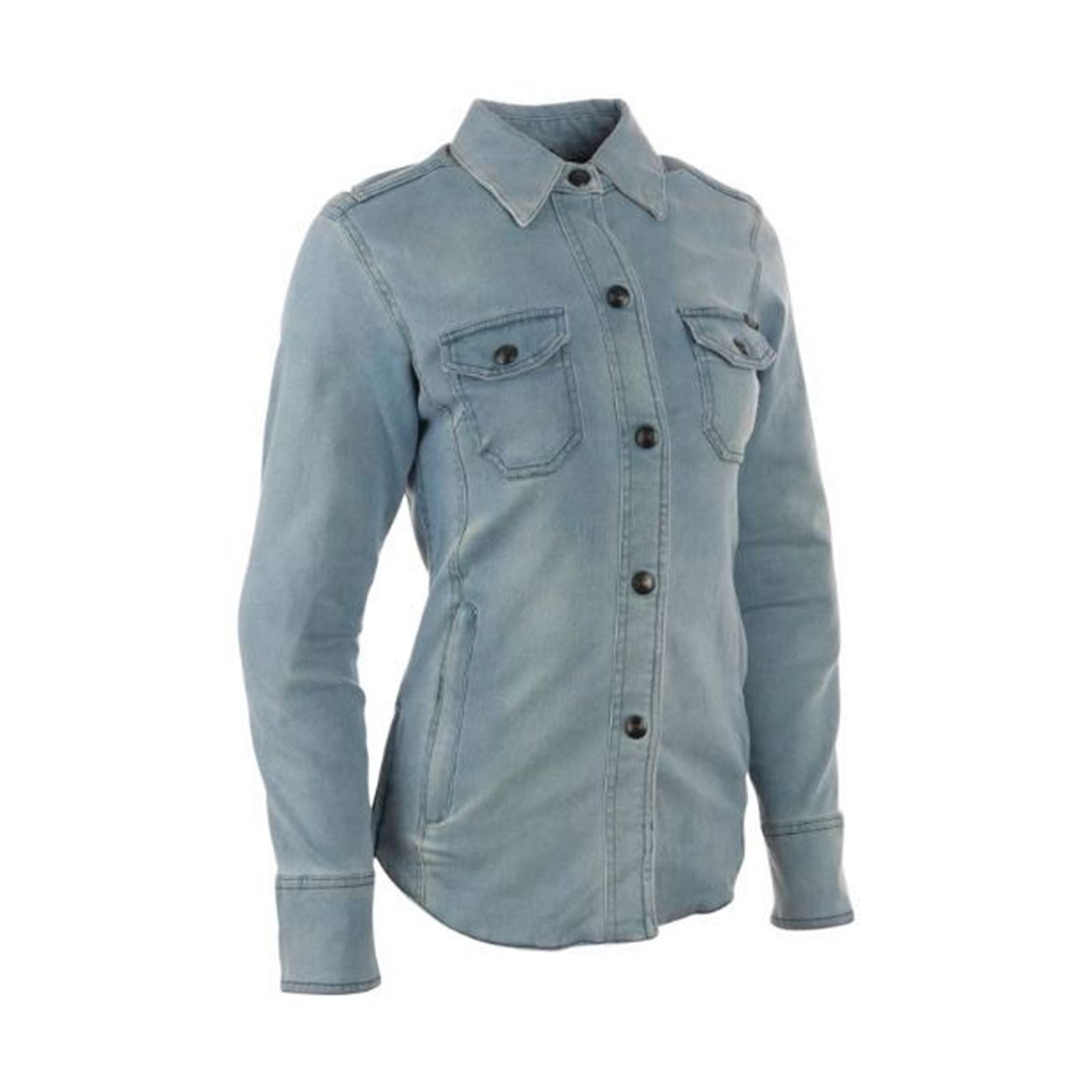 Speed Society Armored Moto Shirt Denim Blue Women's 2XL - Click Image to Close