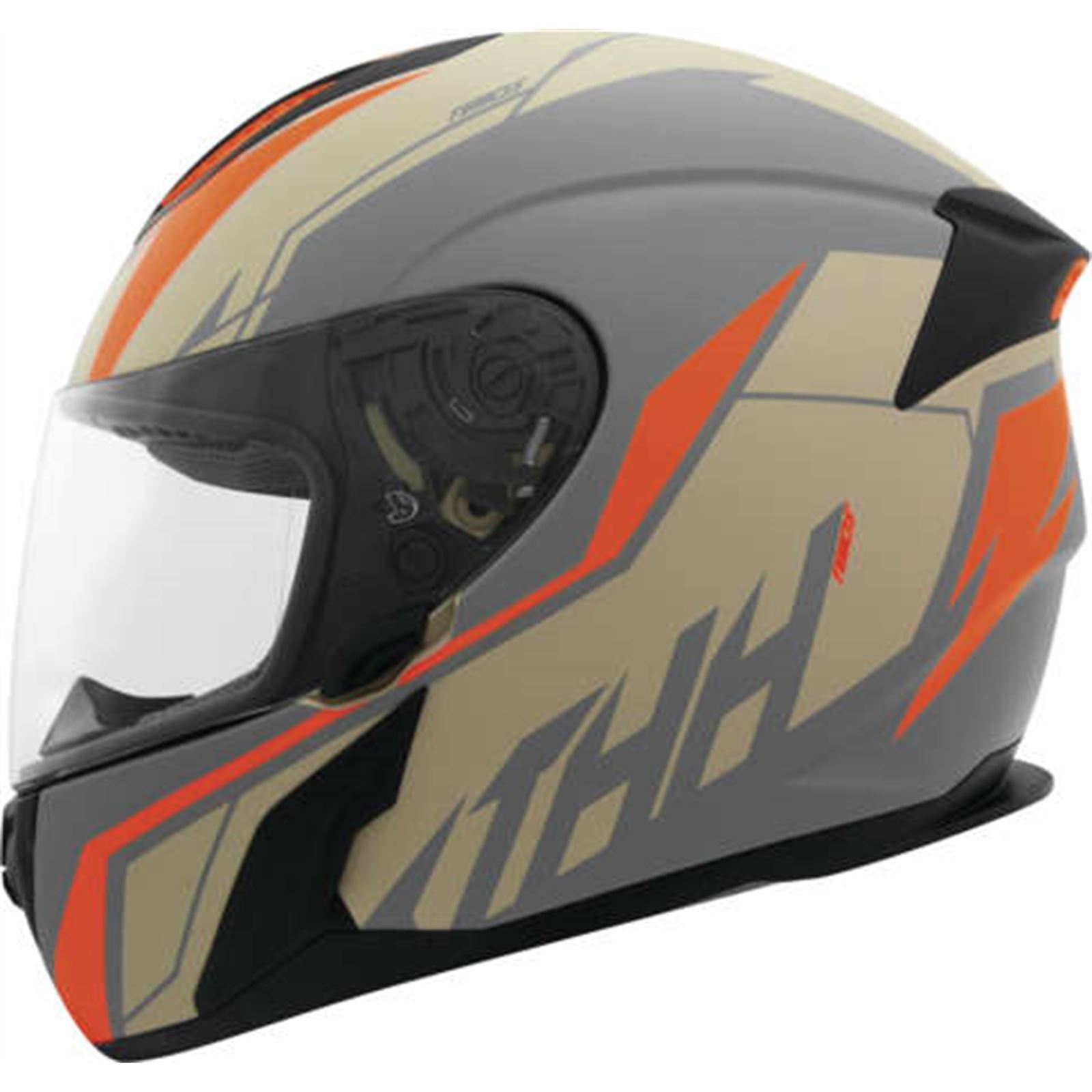 THH T810S Turbo Full Face Helmet Gray/Orange - 2XL - Click Image to Close
