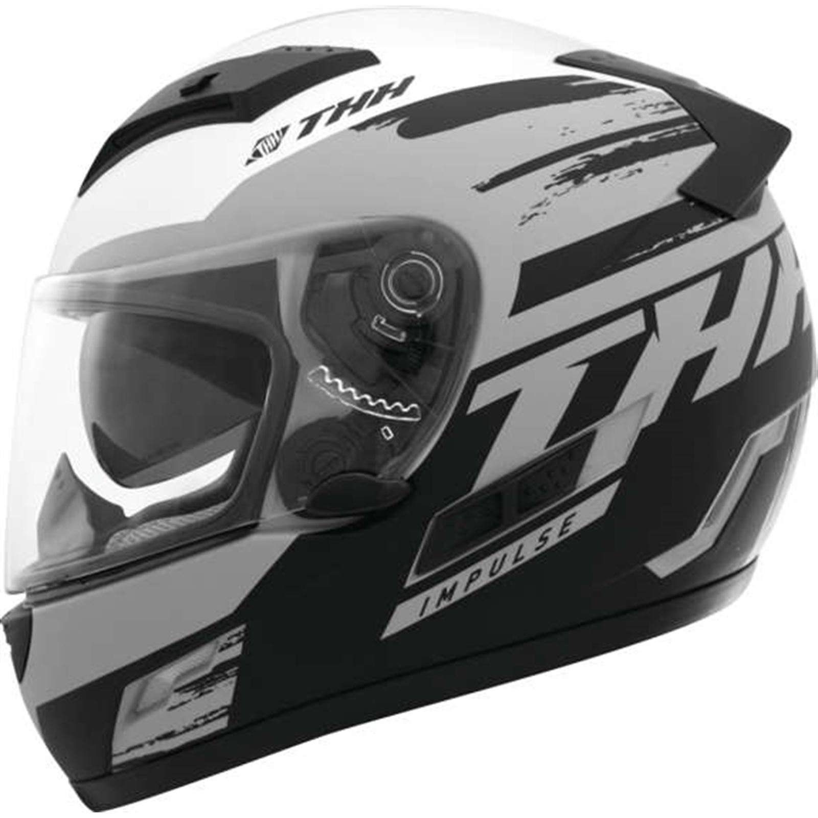 THH Helmets TS-80 Impulse Full Face Helmet Gray/Black 2XL - Click Image to Close