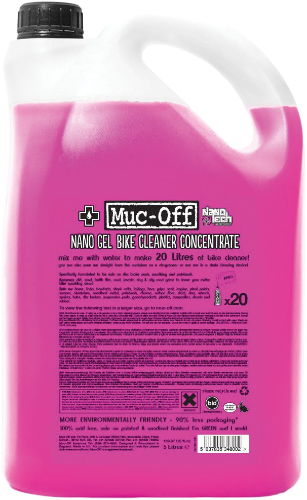 Muc-Off Nano Gel Cleaner 5L Bike Wash Concentrate Pink - Click Image to Close