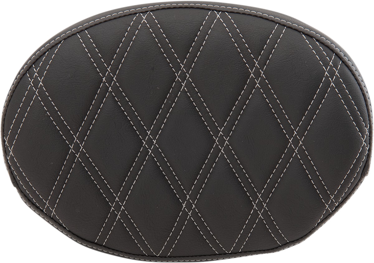 Drag Specialties Sissy Bar Backrest Pad Black Double Diamond - Backrest pad for Harley Sissy Bars For 1999-2022 models - Click Image to Close