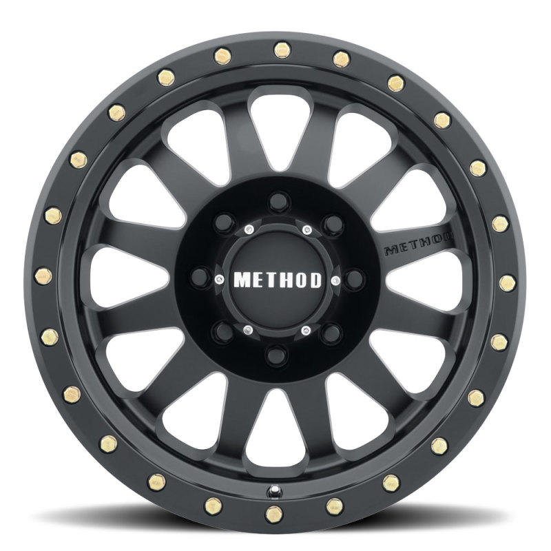 MR304 Double Standard 17x8.5 0mm Offset 8x6.5 130.81mm CB Matte Black Wheel - Click Image to Close