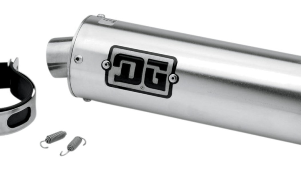 Universal Slip On "R" Series Exhaust Muffler - 4" Round w/ 1-3/4" Inlet - Click Image to Close