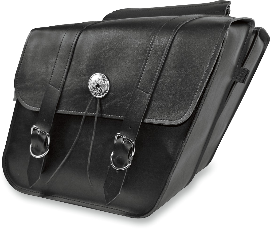Willie & Max Deluxe Slant Saddlebags Black 14"x12"x5.5" - Click Image to Close