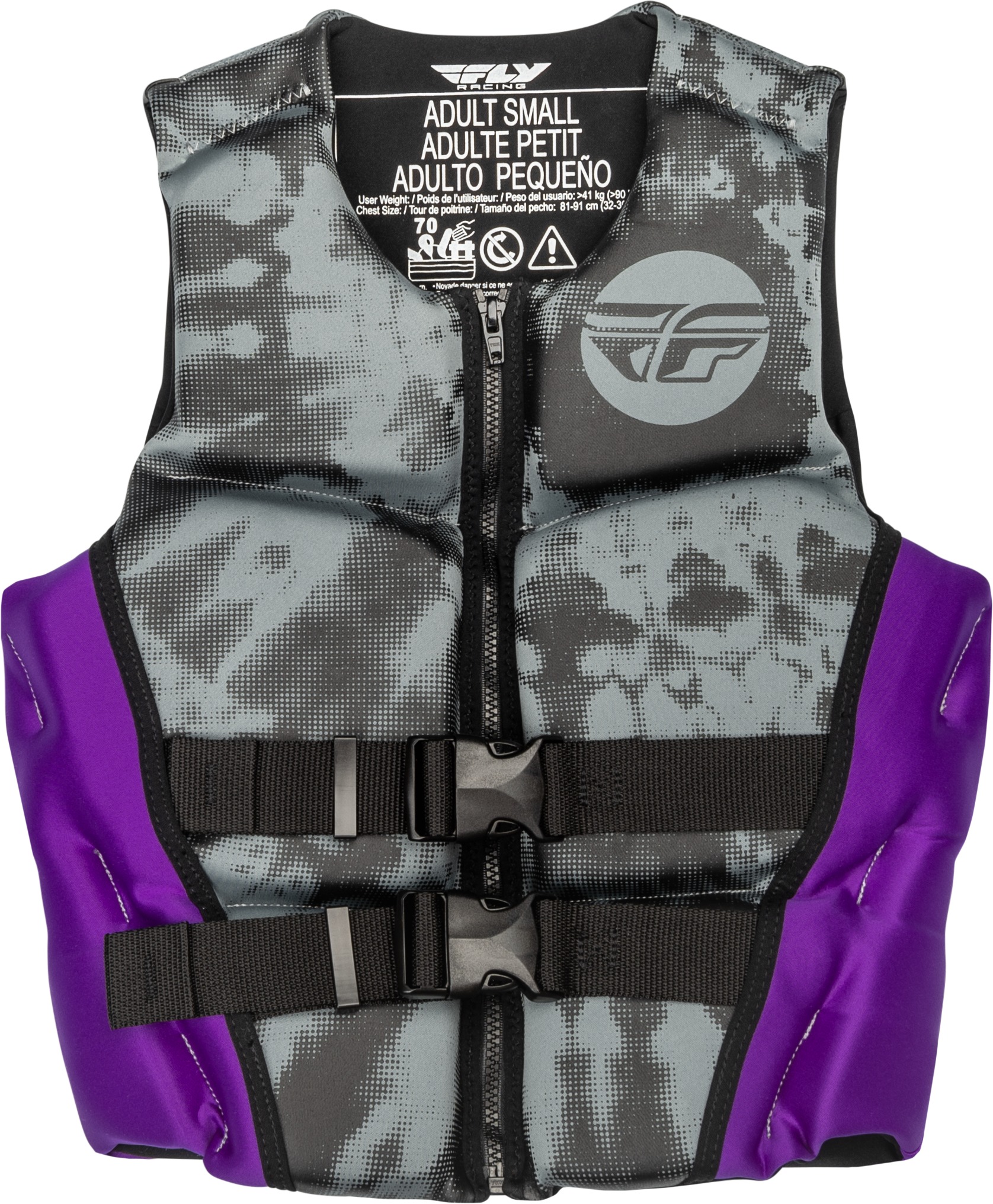 Fly Racing Women's Neoprene Flotation Vest Purple/Grey/Black Medium - Women's flotation vest, Purple/Grey/Black, Medium - Click Image to Close