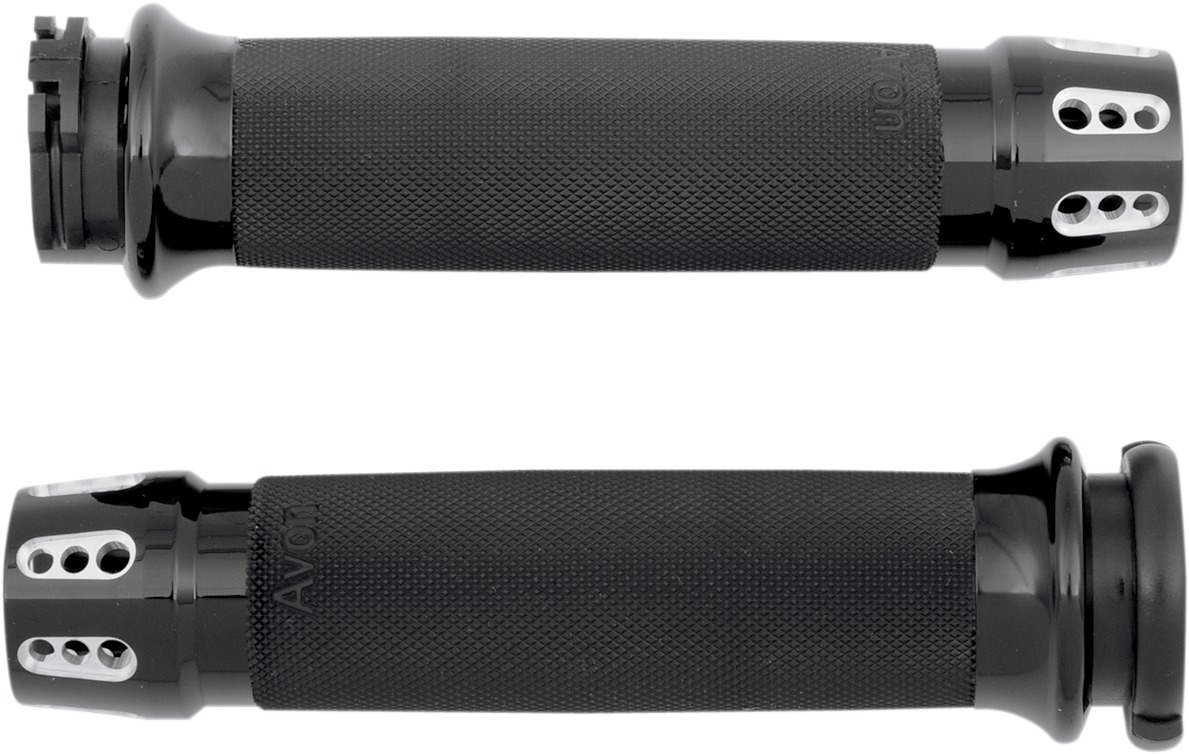 Avon Custom Contour Gatlin Throttle Grips Anodized For Harley - Click Image to Close