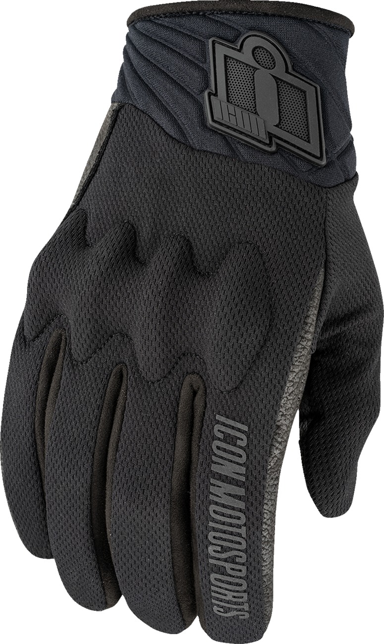 ICON Anthem3 Gloves Men's Black Size S - Breathable short cuff gloves - Click Image to Close