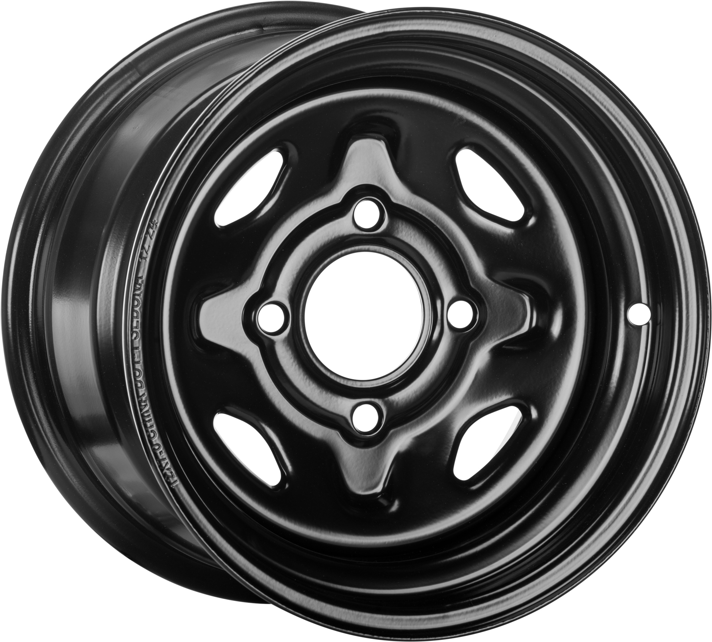 Sedona Steel Wheel 12x7 4/110 4+3 Black Front/Rear ATV/UTV - 12x7 steel wheel, 4/110, black, fits ATV/UTV - Click Image to Close