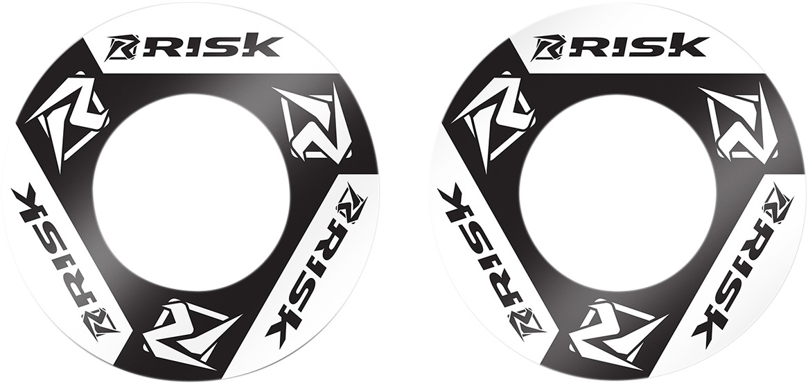 Risk Racing Grip Donuts Black/White Foam Universal Pair - Foam grip donuts for 7/8" handlebars, universal fit - Click Image to Close