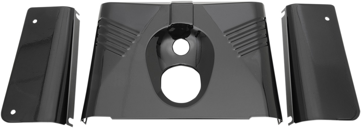 Drag Specialties Ribbed Gloss Black Fork Tins For Harley Softail - Gloss black fork tins For Harley Softail models - Click Image to Close