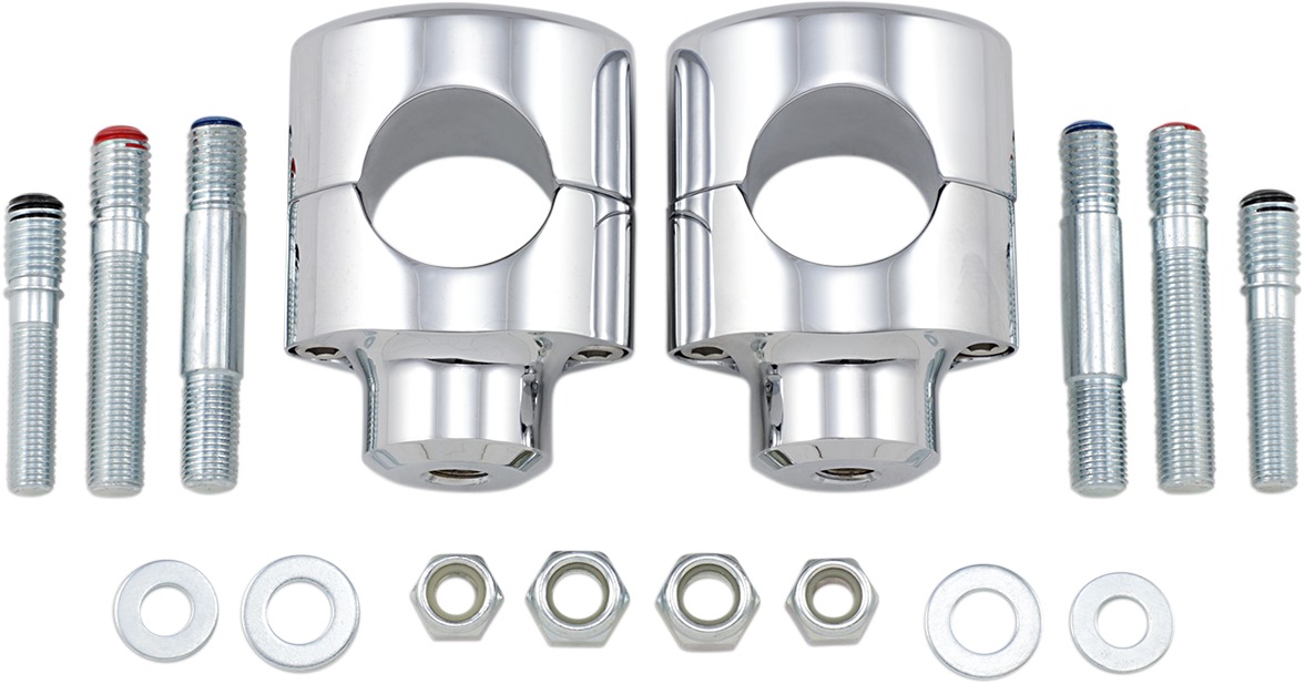 Drag Specialties Big Buffalo 1.5in Handlebar Risers Chrome Pair - Chrome 1.5in handlebar risers For select cruisers - Click Image to Close