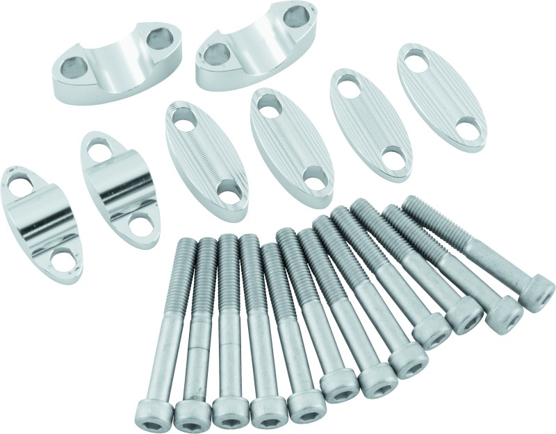 Aluminum Handlebar Risers 7/8in - Silver - Raises handlebars 1", 1-3/16", 1-3/8" or 1-1/2". - Click Image to Close