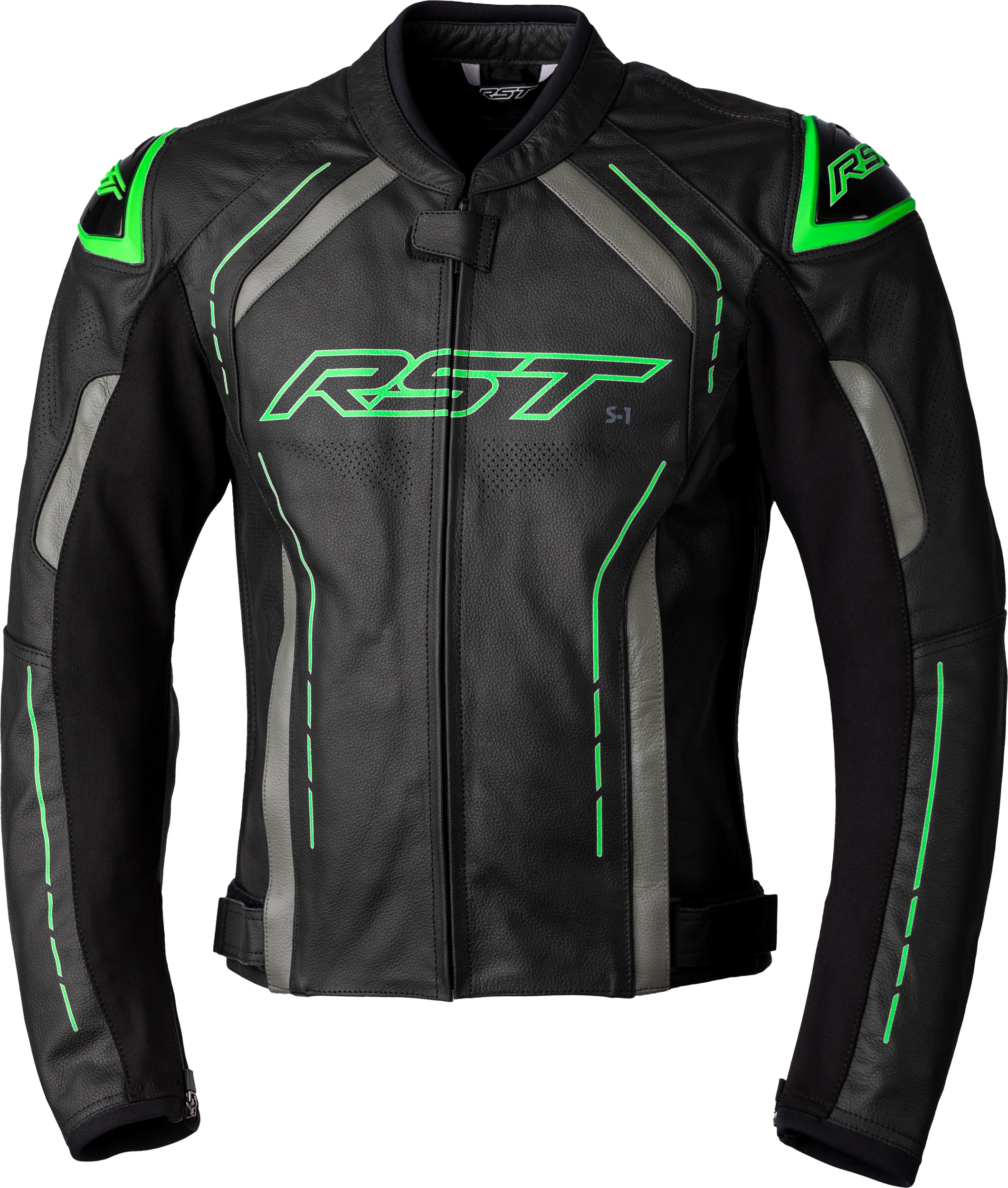 RST S1 CE Jacket Black/Grey/Neon Green Small - Street riding jacket, CE AA, Small, Black/Grey/Neon Green - Click Image to Close