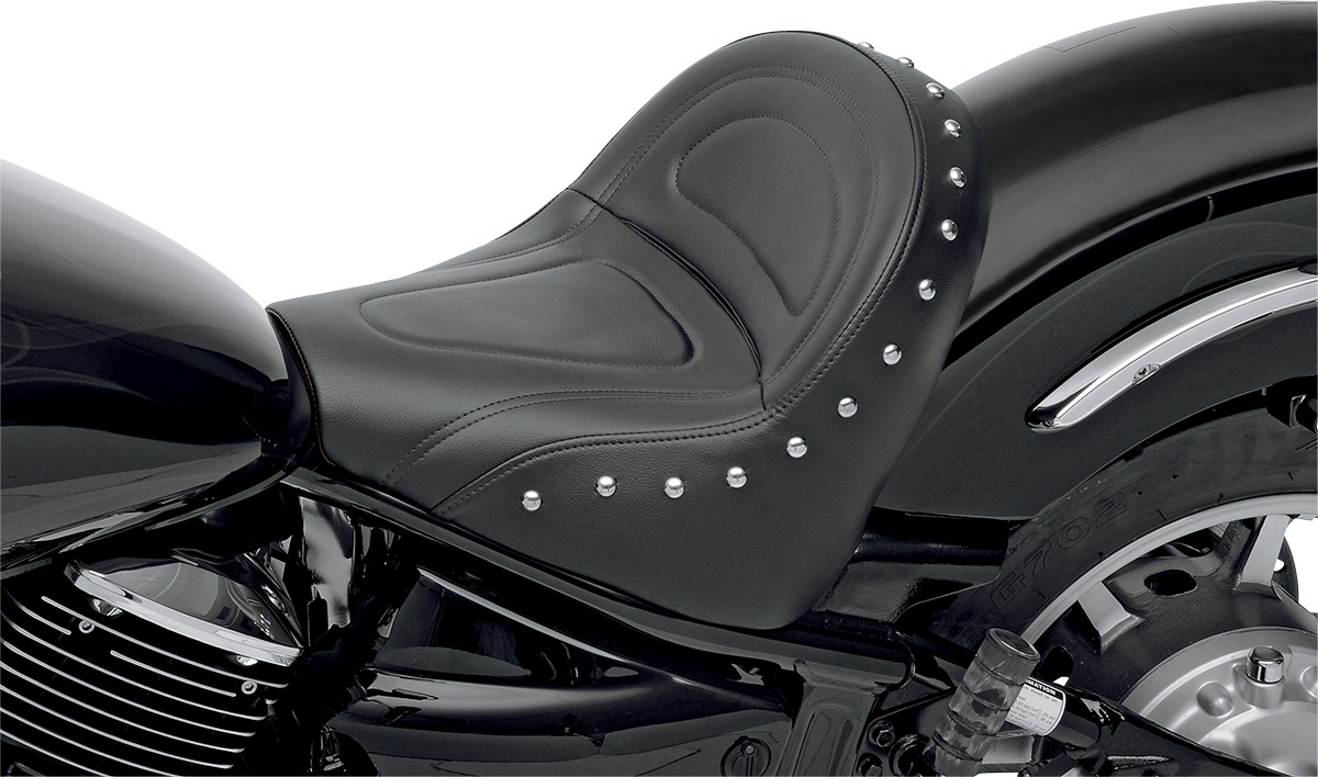 Renegade Deluxe Studded Solo Seat Black Gel Low - 99-11 Yamaha XVS1100 V-Star Classic - Click Image to Close