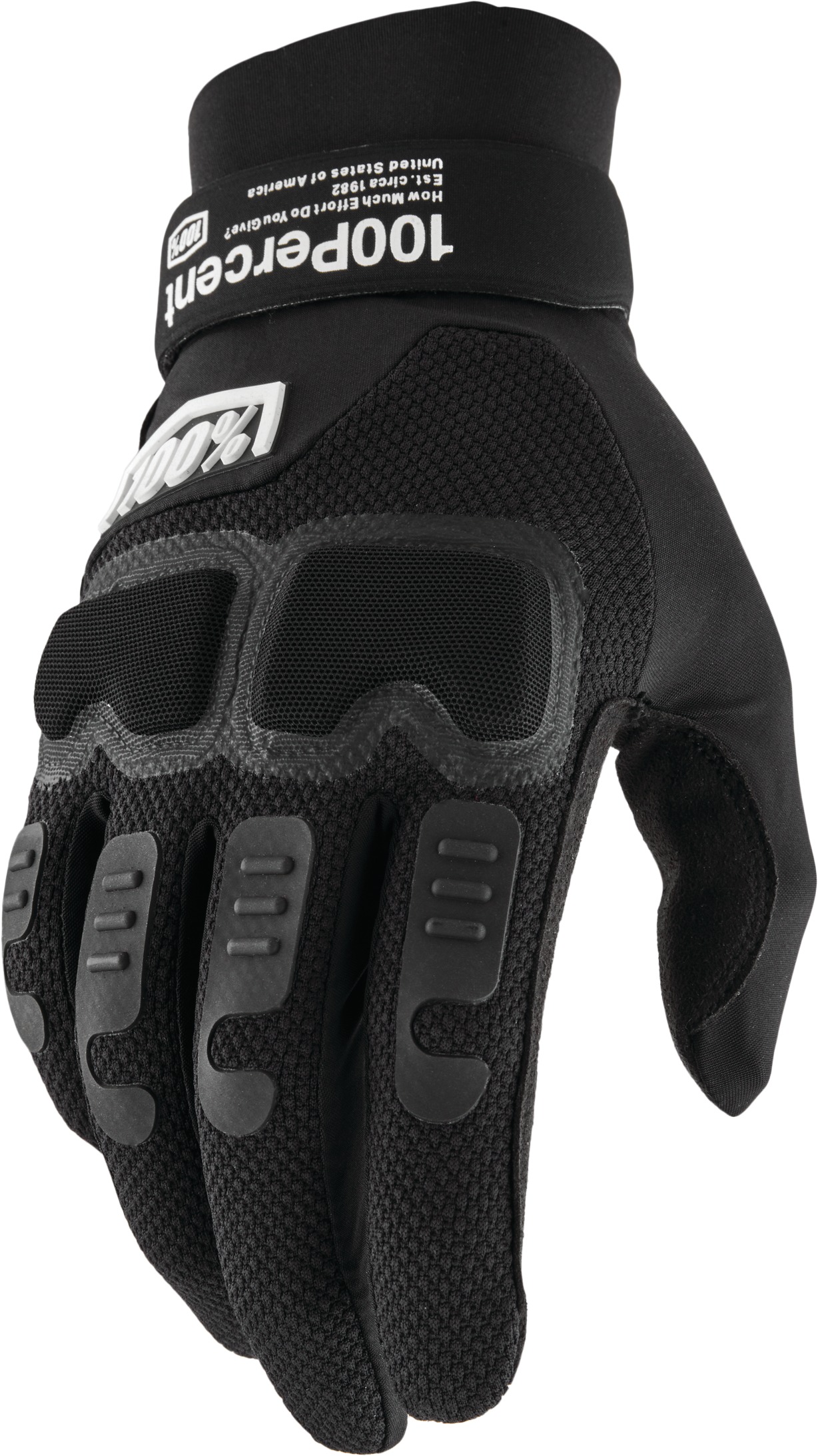 100% Langdale Black Gloves Small - Click Image to Close