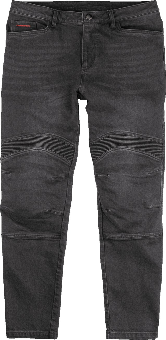 ICON Slabtown Jeans Men's Black Size 36 - Men's black riding jeans with impact protectors - Click Image to Close