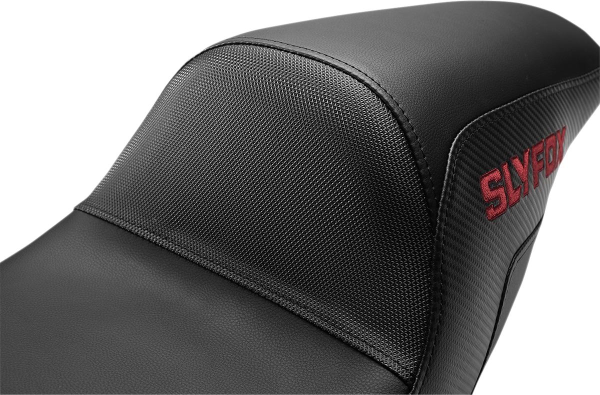 Step-Up Lattice Stitched 2-Up Seat - Black - For 08-20 Harley FLH FLT - Click Image to Close