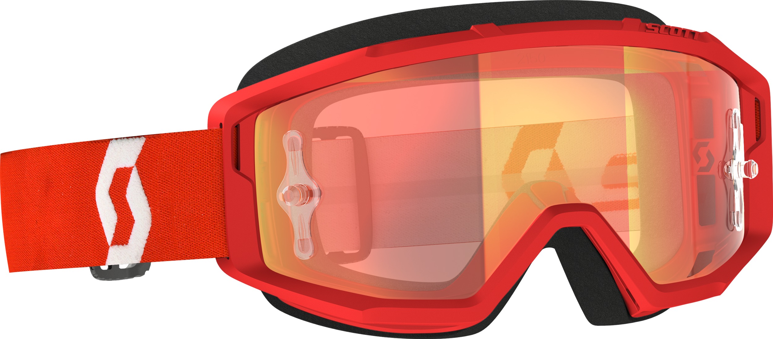 Scott Primal Goggles Red/White Orange Chrome Lens Offroad - Offroad goggles with orange chrome lens, Red/White - Click Image to Close