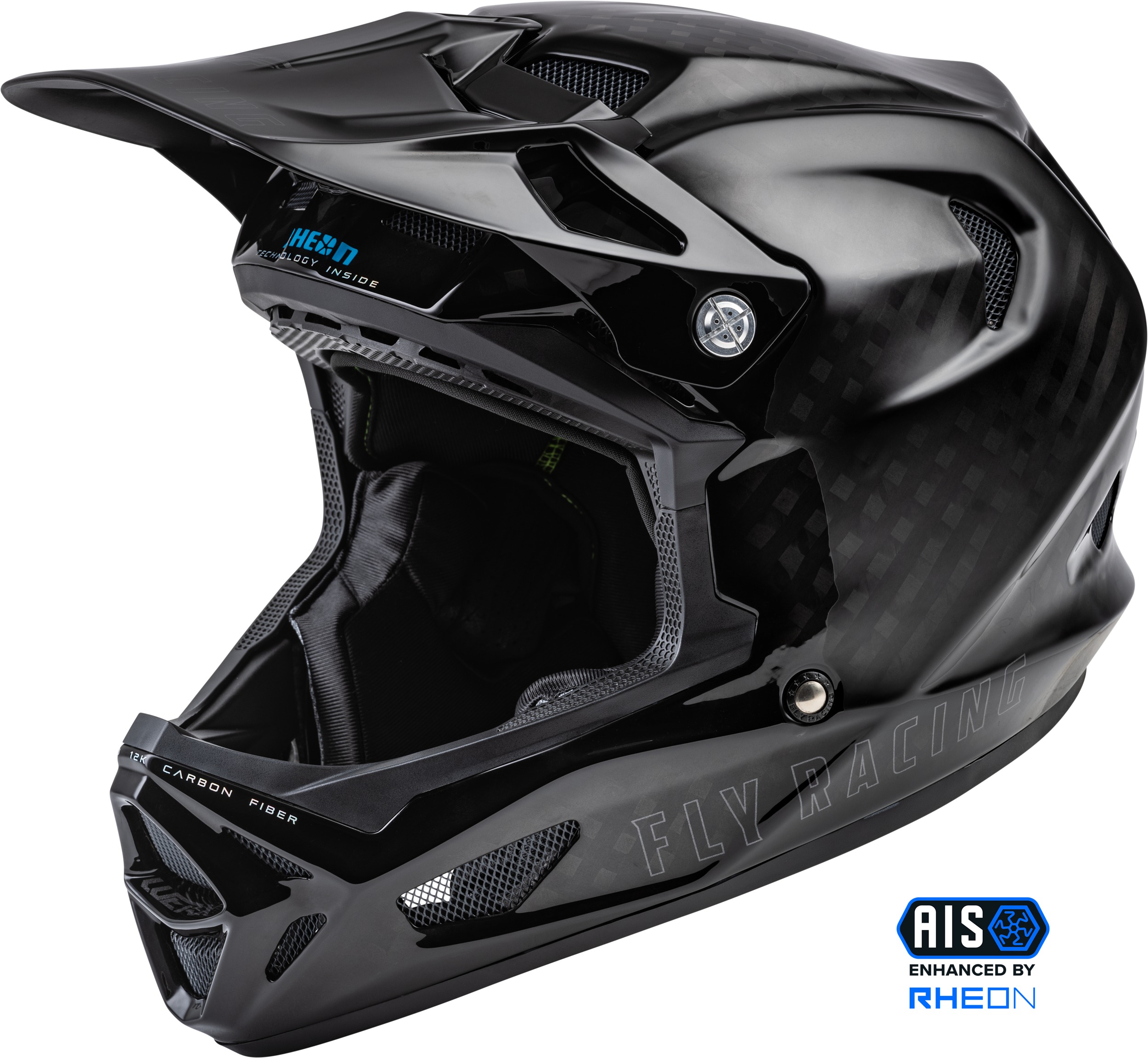 Fly Racing Werx-R Carbon Full-Face Helmet Black Carbon XS - Lightweight carbon helmet, size XS, Black Carbon - Click Image to Close