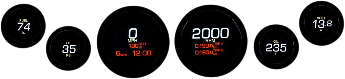 Dakota Digital MLX Series Gauges Black Bagger 6 Gauge MLX-8696-K - Click Image to Close